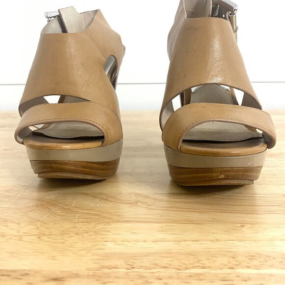 Michael Kors Tan Leather Carla Strappy Platform Heels, Women’s Size 6 - Picture 14 of 17